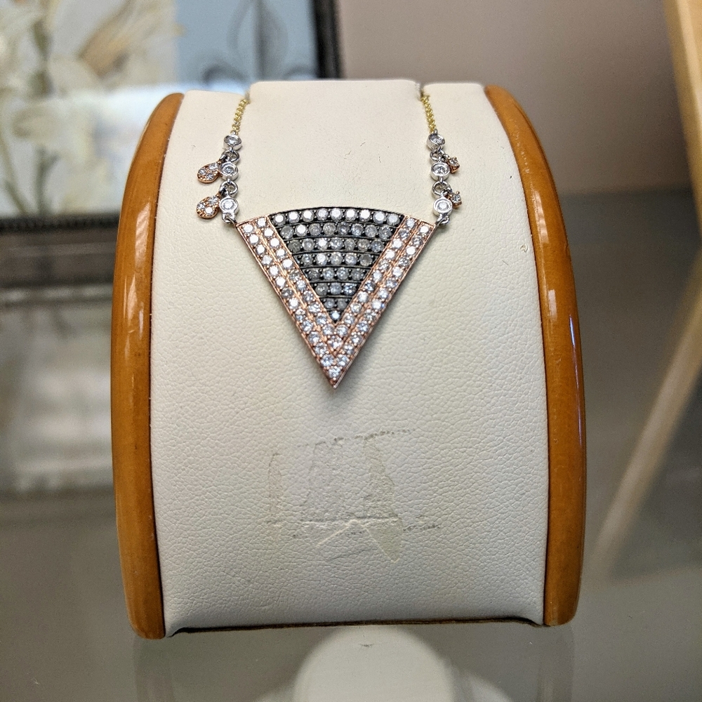 MeiraT Diamond Triangle necklace - Picture 3 of 13